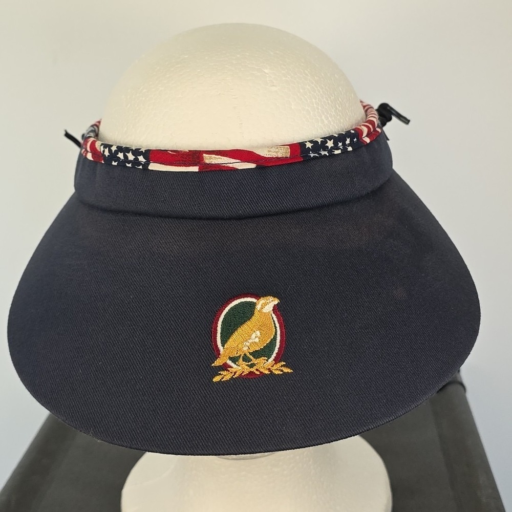 imperial Women's Golf Sun Hat Quail Embroid Navy Red White Blue Made In The US